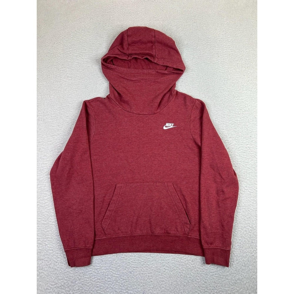 Nike Hoodie Sweatshirt Mens Medium Red‎ Pullover Swoosh Logo BV4526-661
